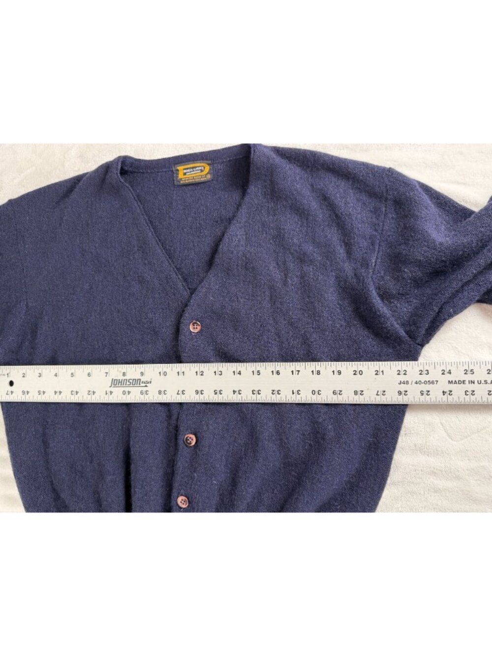 Vintage Drummond Paca-Links Navy Alpaca Wool Cardigan Sweater Mens XL Button Up - Picture 5 of 7